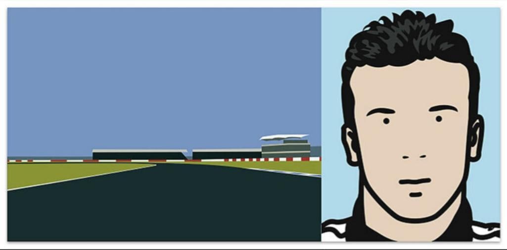 Julian Opie (British, b. 1958) “Imagine You Are Driving (Fast) Oliver” Lambda Print (1 of 1)