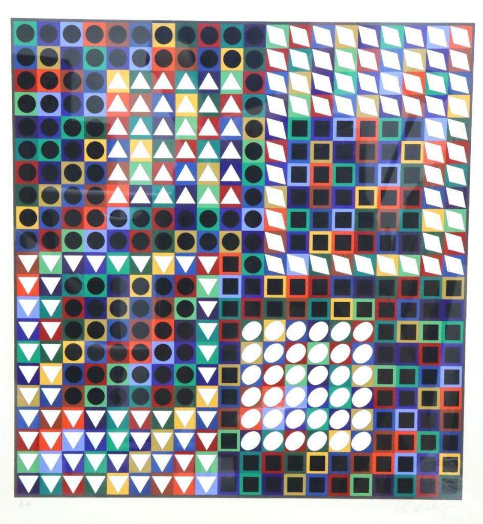 Victor Vasarely (Hungarian 1906-1997) “Our MC” Op Art serigraph (1 of 6)