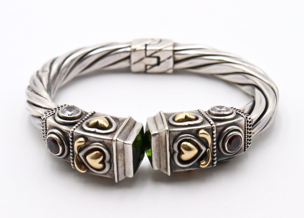 David Yurman Style 14Kt & Sterling Twisted Cable Bangle Bracelet (1 of 3)