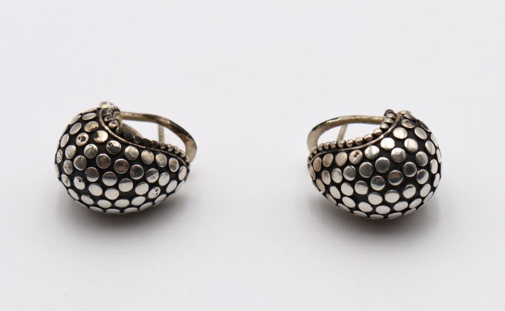 John Hardy “Dot” Sterling Silver Buddha Belly Earrings (1 of 2)