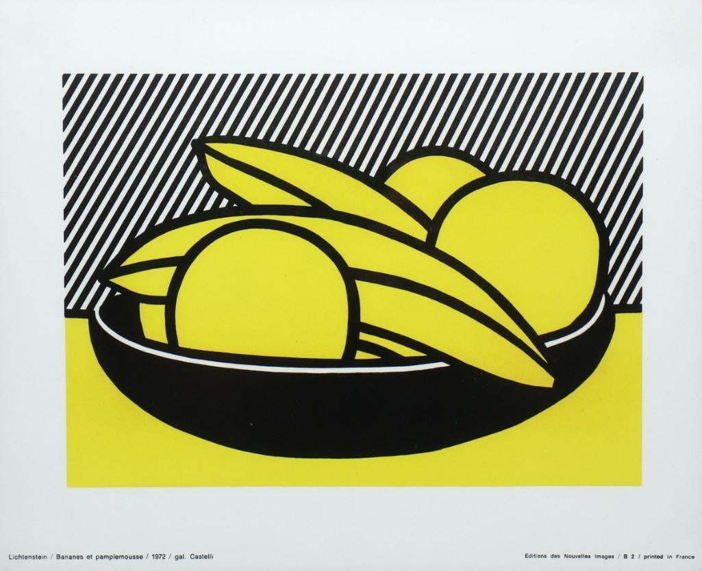 After Roy Lichtenstein (American, 1923-1997) “Bananes et Pamplemousse" Offset Lithograph: After Roy Lichtenstein (American, 1923–1997) “Bananes et Pamplemousse (Bananas and Grapefruit),” 1972 Offset lithograph Published by Editions des Nouvelles Images, France, with print