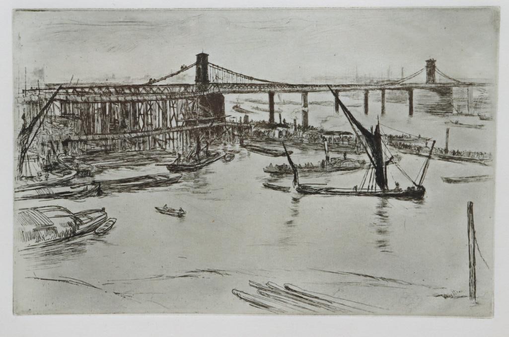 James Whistler (American, 1834–1903) “Old Hungerford Bridge” Etching (1 of 3)