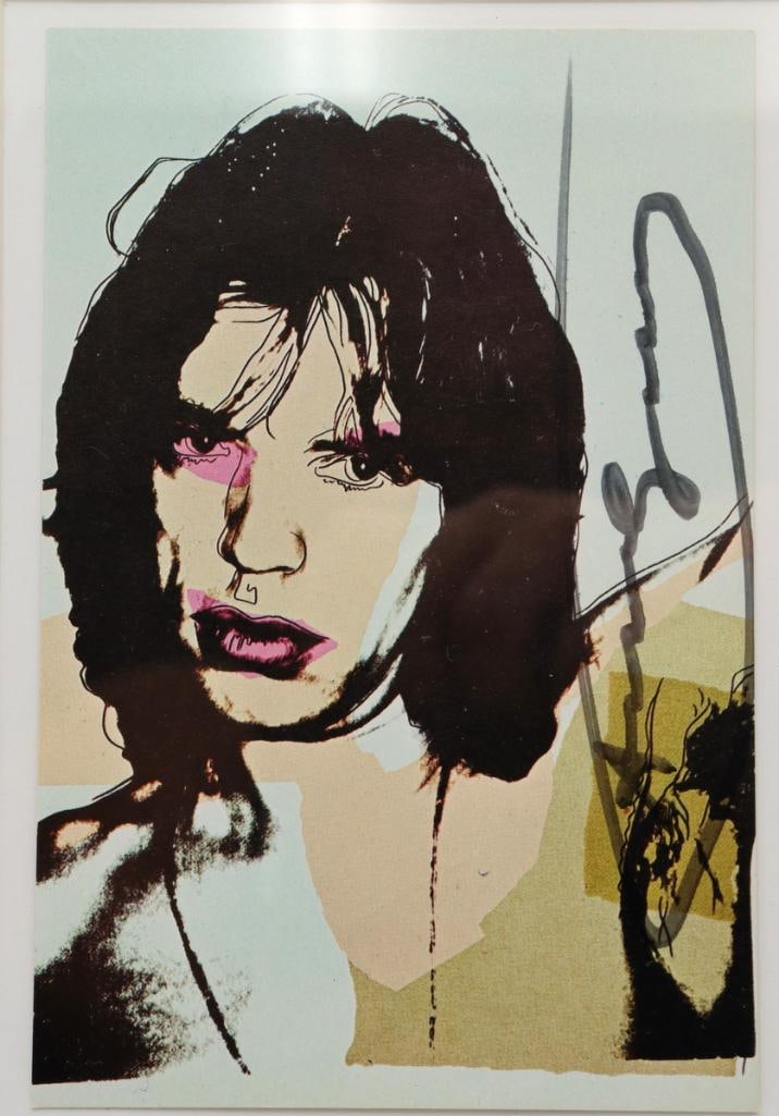 After Andy Warhol (American, 1928-1987) “Mick Jagger” Offset Lithograph: After Andy Warhol (American, 1928–1987) “Mick Jagger” (F. & S. II.143), 1975 Offset lithograph exhibition invitation After Warhol’s “Mick Jagger” screenprint, F