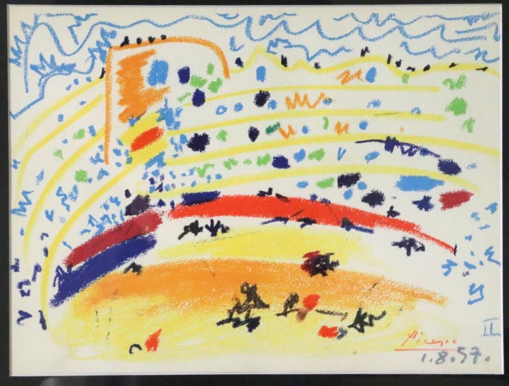 After Pablo Picasso (Spanish, 1881–1973) “Bullfight” Offset Lithograph (1 of 3)
