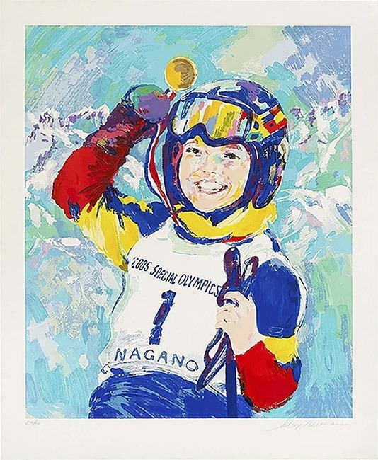 LeRoy Neiman (American, 1921–2012) “Nagano Special Olympics” Serigraph: LeRoy Neiman (American, 1921–2012) “Nagano Special Olympics” Serigraph on paper 2005 Numbered 39/300. Hand signed and numbered by the artist. Image measures approx. 30 in. high ×