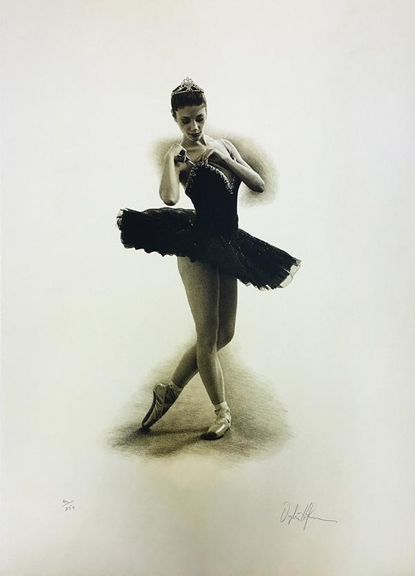 Douglas Hofmann (American, b. 1945) “Black Swan” Lithograph: Douglas Hofmann (American, b. 1945) “Black Swan” Lithograph on paper Numbered 61/250. Hand signed and numbered by the artist. Measurements approx. - 28 in. high × 21 in. wide. Unframe