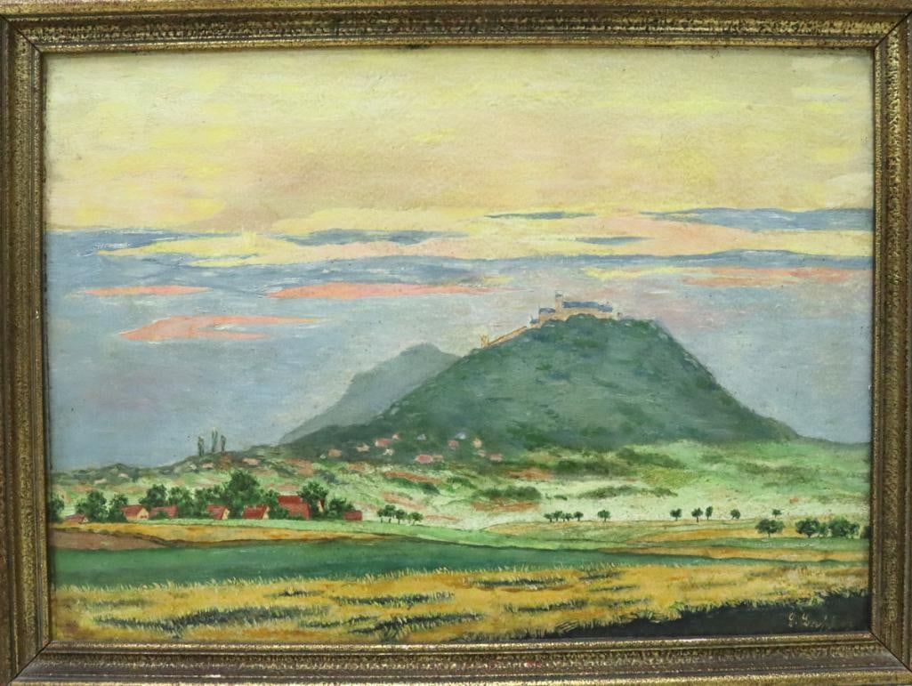 Czech School (20th C.) “Říp” Oil on Board (1 of 6)