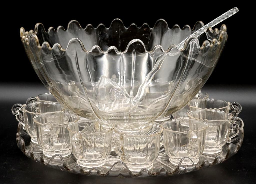 Vintage Glass Punch Bowl Set (1 of 5)
