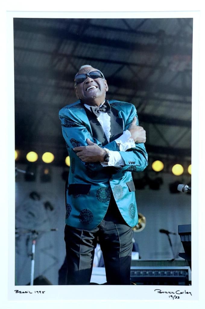 Patrick Corley “Ray Charles, Brazil 1995” Photograph: Patrick Corley “Ray Charles, Brazil 1995” Photograph, 1995 Photographic portrait of Ray Charles performing in Brazil. Limited edition, numbered 19/33. Signed, titled, and numbered in the l