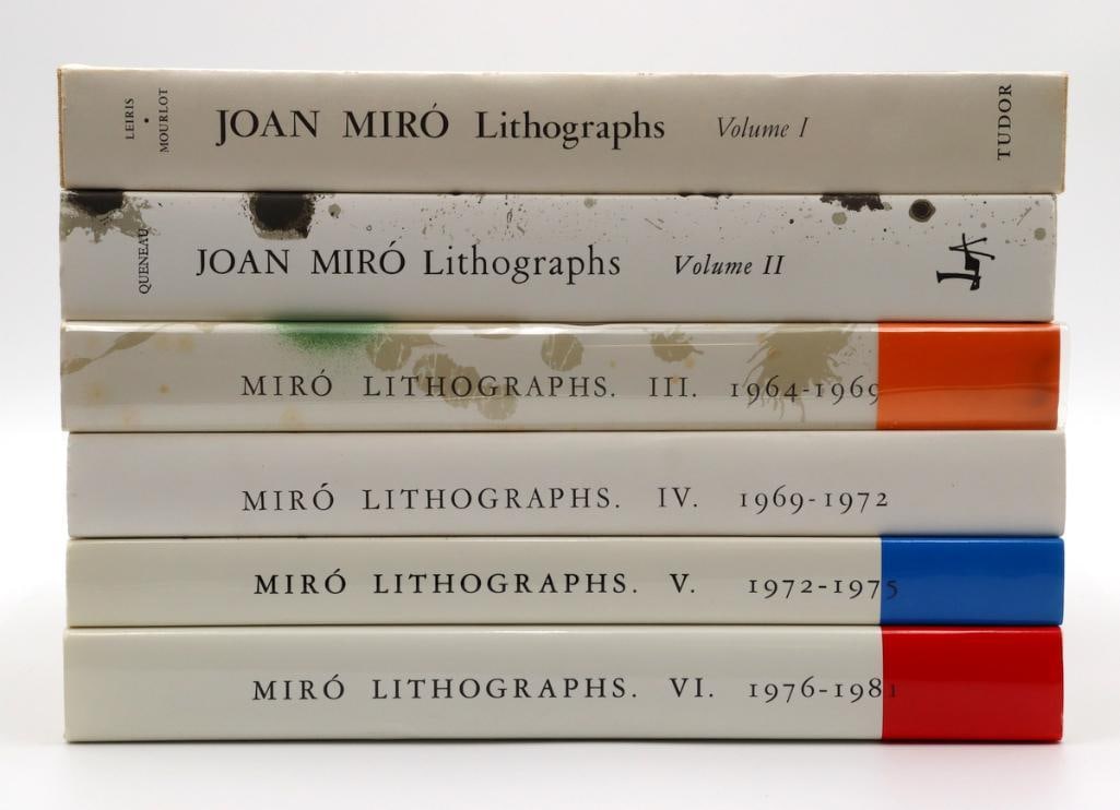Set of 6 Joan Miró Lithographs Illustrated Catalogue Raisonné Book Set: Set of 6 Joan Miró (Spanish, 1893–1983) “Joan Miró Lithographs” Volumes I–VI Illustrated catalogue raisonné book set Complete six-volume reference set documentin