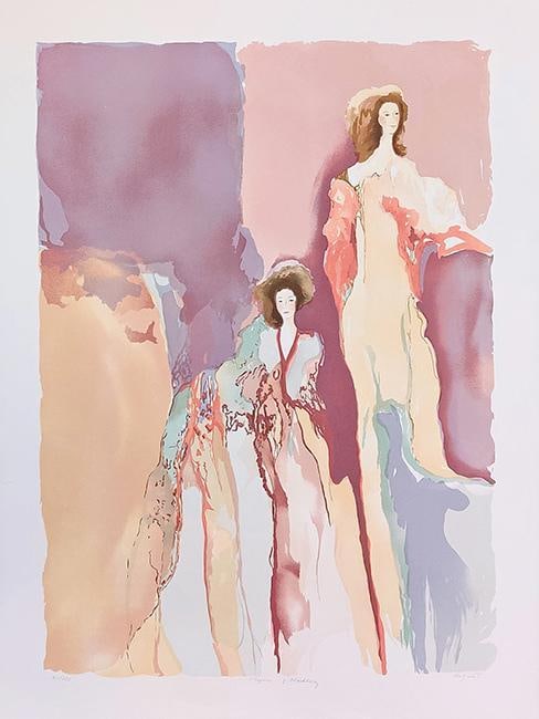 Jane Bazinet (American, b. 1945) “Elegance and Blackberry” Serigraph: Jane Bazinet (American, b. 1945) “Elegance and Blackberry” Serigraph on paper 1982 Numbered 16/275. Hand signed, titled, and numbered by the artist. Image measurements approx. - 35 in. hig