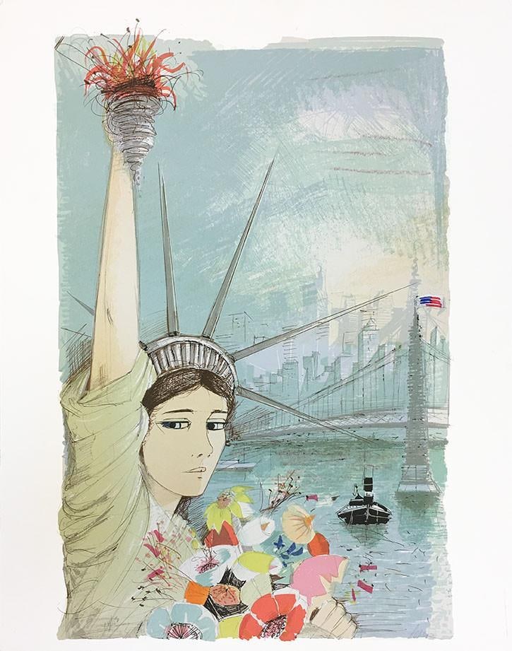 Charles Levier (French, 1920-2003) “Miss Liberty” Lithograph (1 of 4)