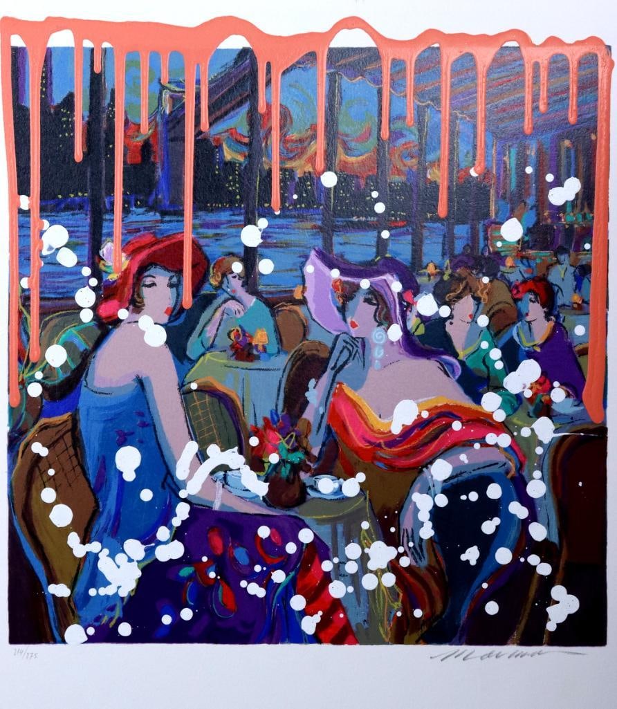 After Isaac Maimon (Israeli-French, b. 1951) "New York" Urban Art Serigraph: After Isaac Maimon (Israeli-French, b. 1951) Urban Art Over Serigraph ”New York" Serigraph with hand-applied mixed media on paper 1992. Numbered 214/275. Hand signed in pencil by the artist 