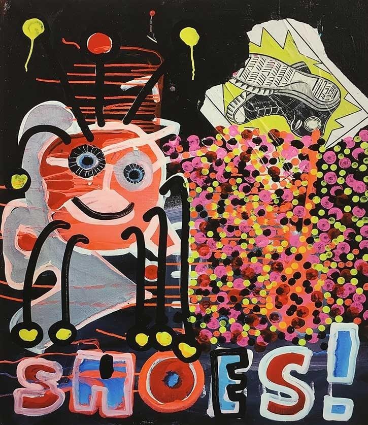 Paul Kostabi (American, b. 1962) “Shoes” Giclée: Paul Kostabi (American, b. 1962) “Shoes” Giclée on paper Numbered 72/75. Hand signed and numbered by the artist. Image measurements approx. - 22 3/4 in. high × 19 3/4 in. wide. S