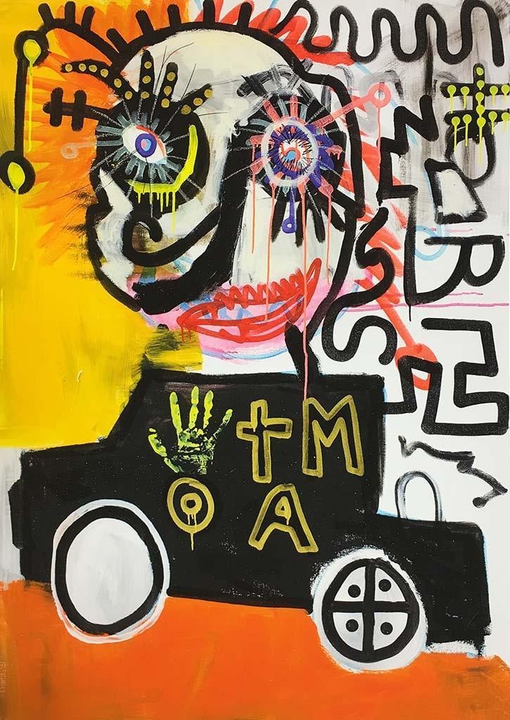 Paul Kostabi (American, b. 1962) “Elio” Giclée: Paul Kostabi (American, b. 1962) “Elio” Giclée on paper Numbered 3/75. Hand signed and numbered by the artist. Image measurements approx. - 27 1/4 in. high × 19 1/2 in. wide. She