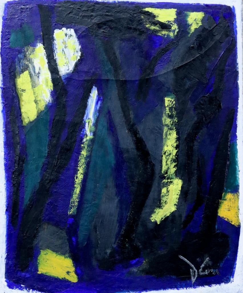 Deau (20th C.) Abstract Oil Painting on Canvas (1 of 5)