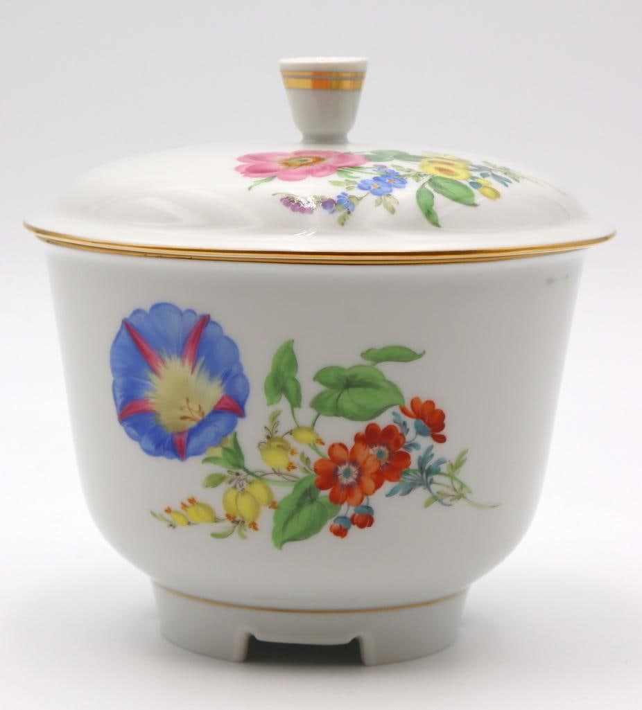 Meissen Hand-Painted Floral Porcelain Covered Jar (1 of 4)