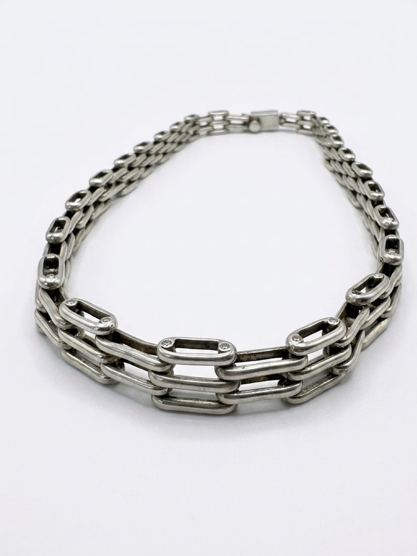 Taxco multi link necklace: Vintage Taxco multi link necklace marked TD-85 Mexico 925 18 inches