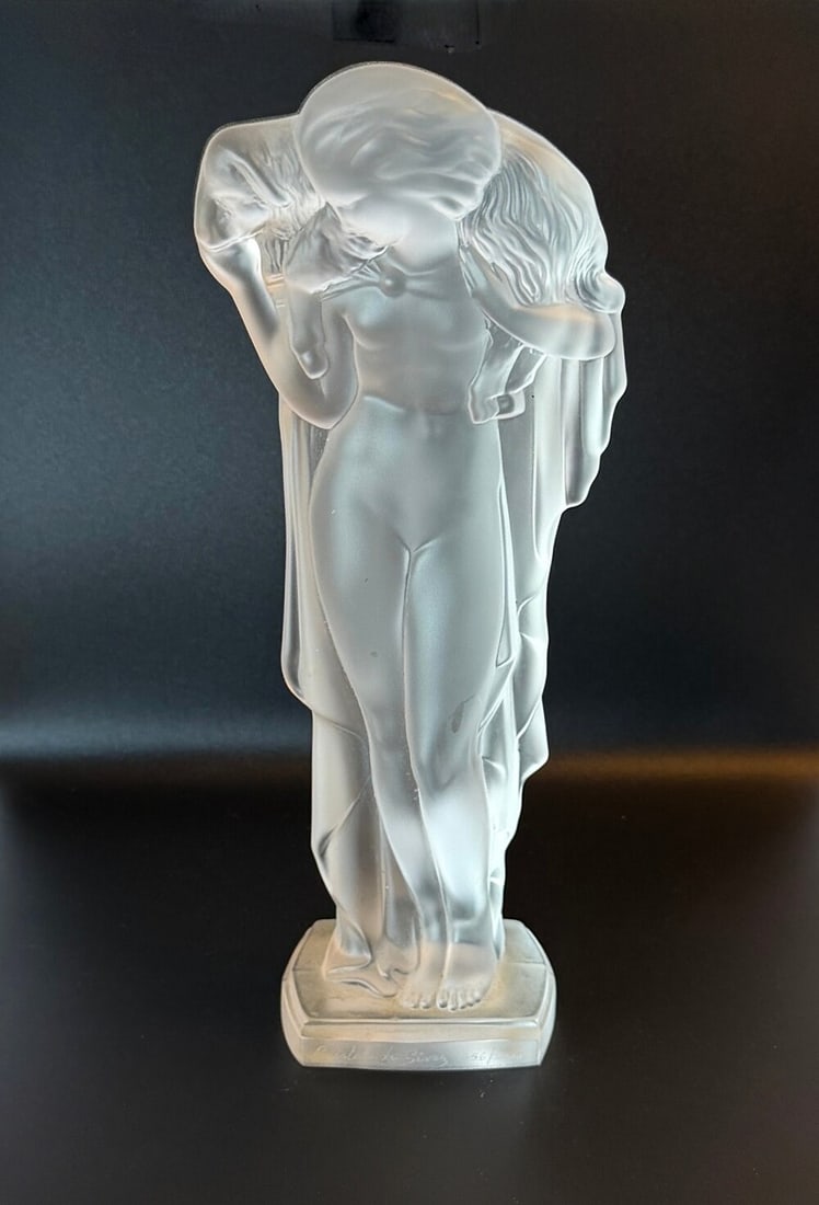 A signed: Cristal de Sevres La Femme au mounton limited production 1990's