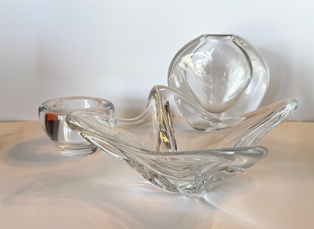 A lot of 3 crystal items by Daum and Orrefors (1 of 2)
