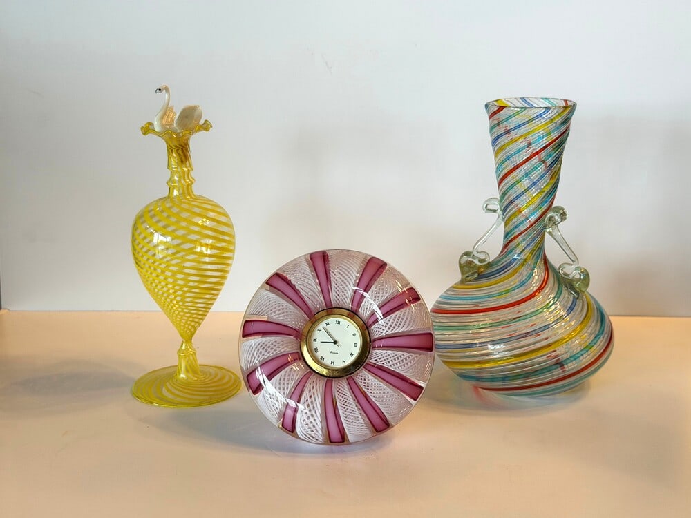 A collection of three (3) mid century Venetian art glass items (1 of 1)