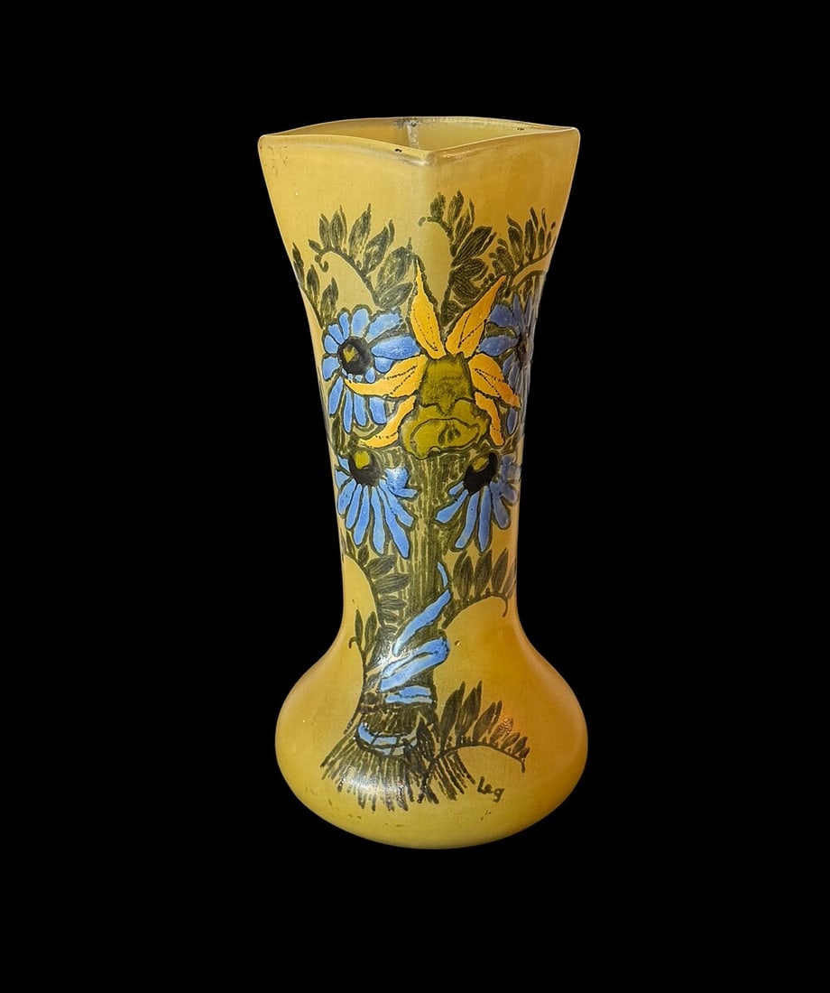 Legras Art Nouveau enameled "printania" vase 10" (1 of 1)
