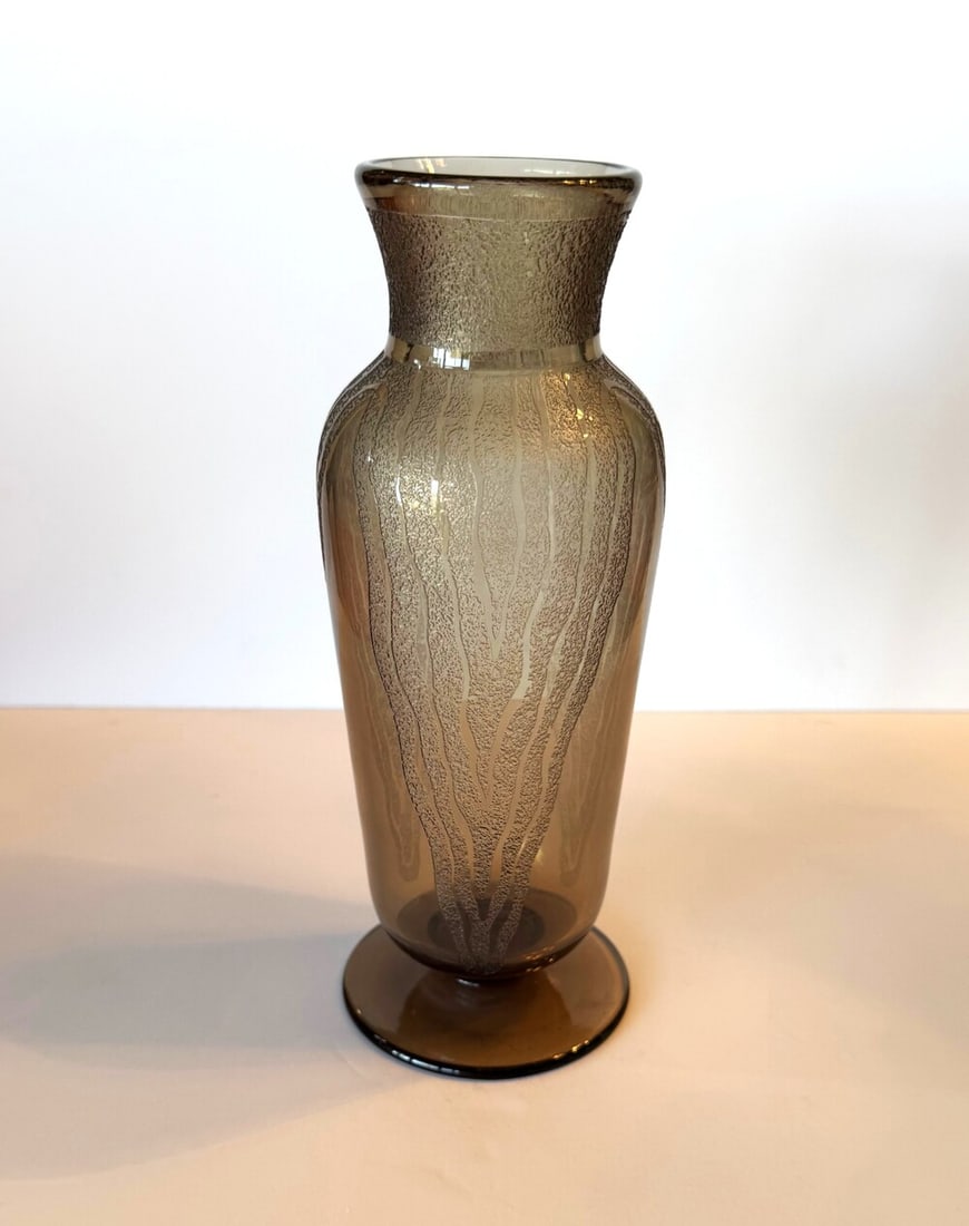 A Charles Schneider acid etched topaz art glass vase France circa 1925 (1 of 4)