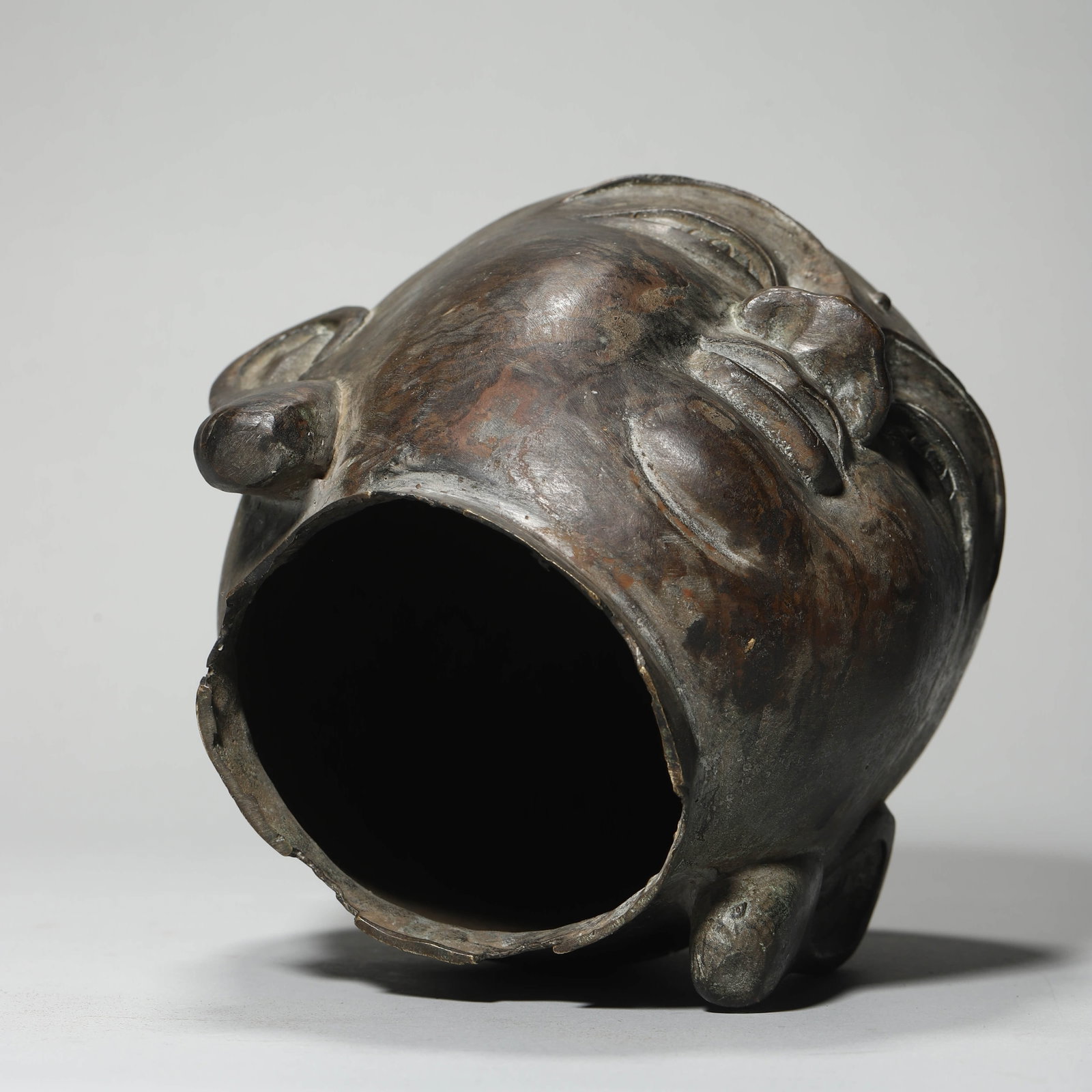 A BRONZE BUDDHA HEAD - 5