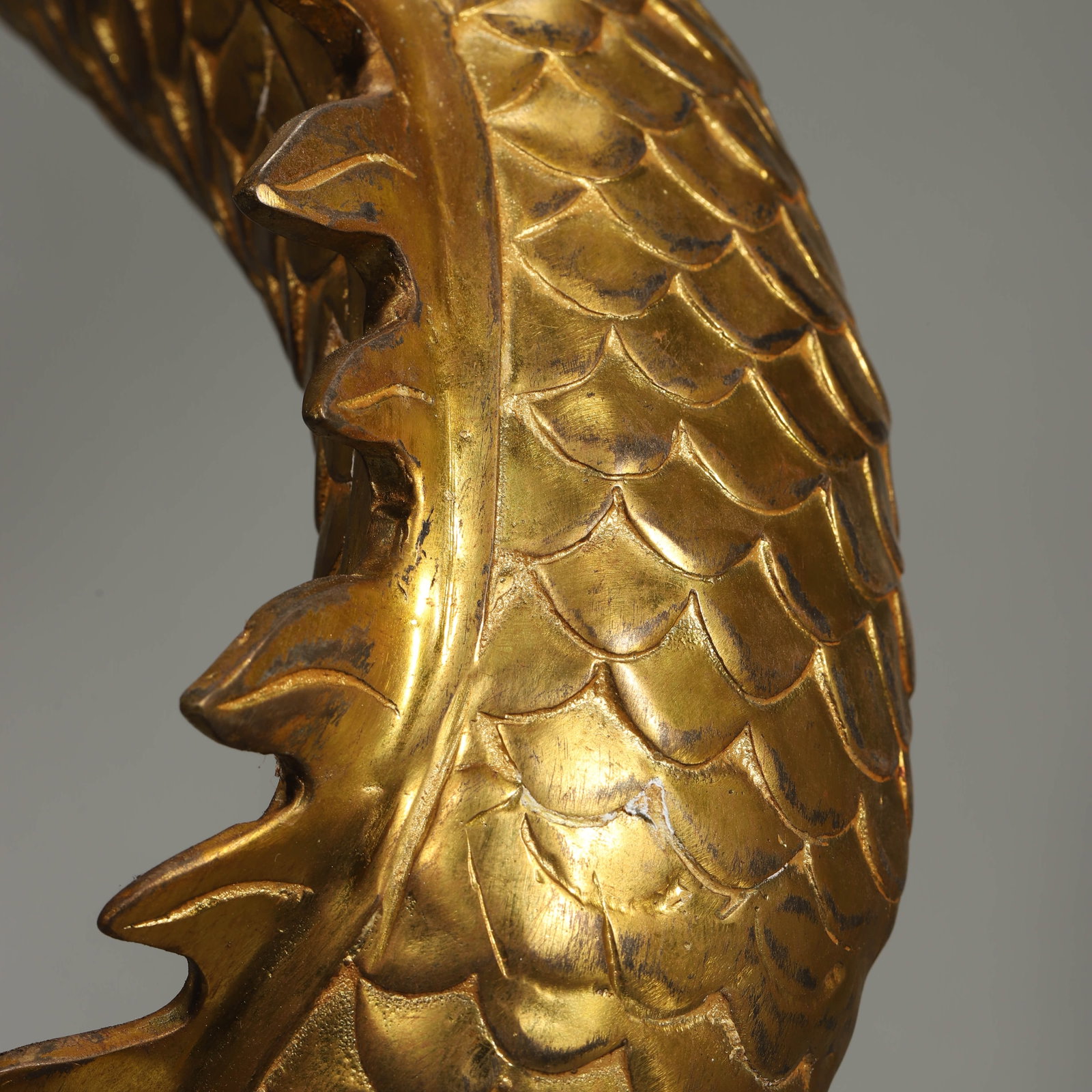 A GILT-BRONZE DRAGON. - 2