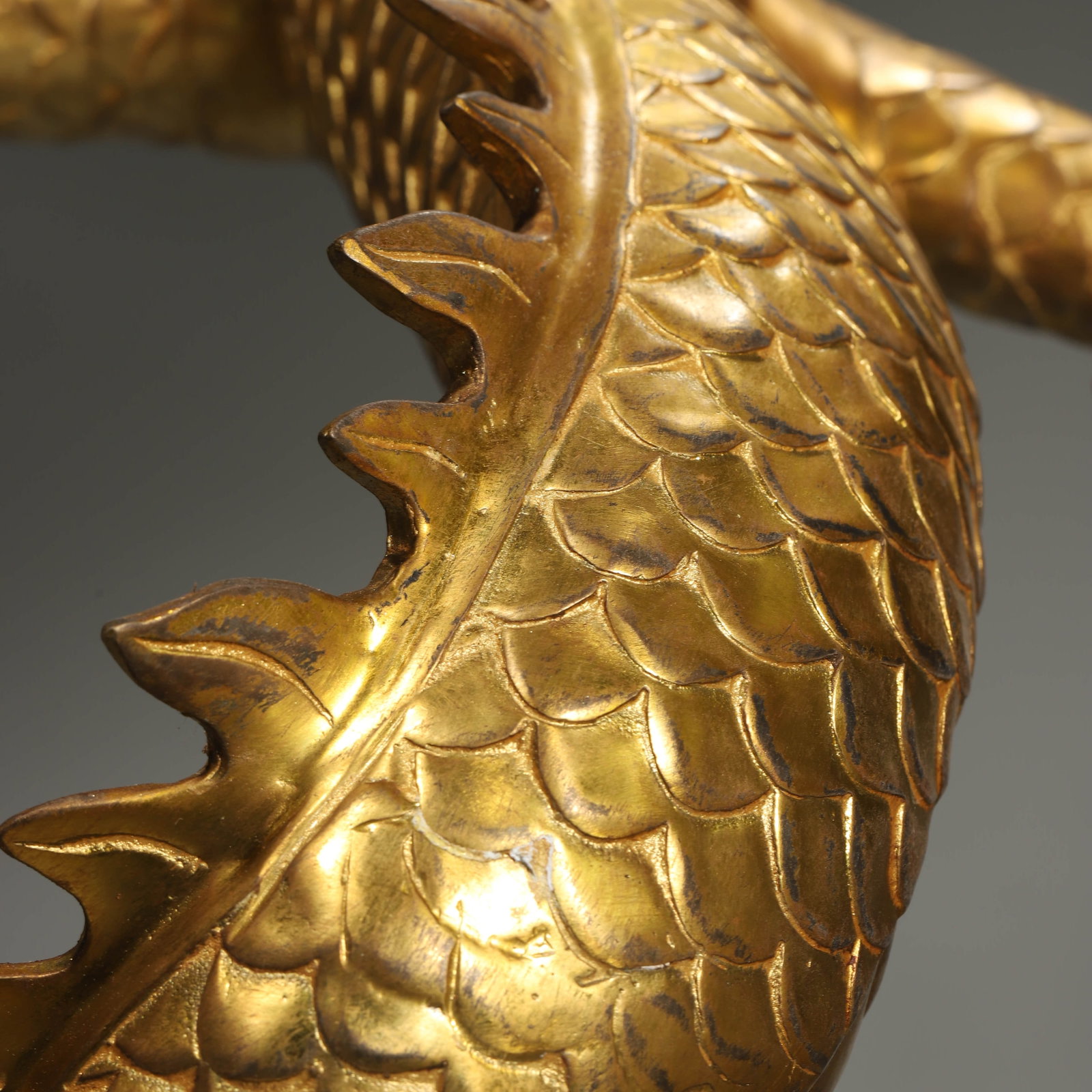 A GILT-BRONZE DRAGON. - 3