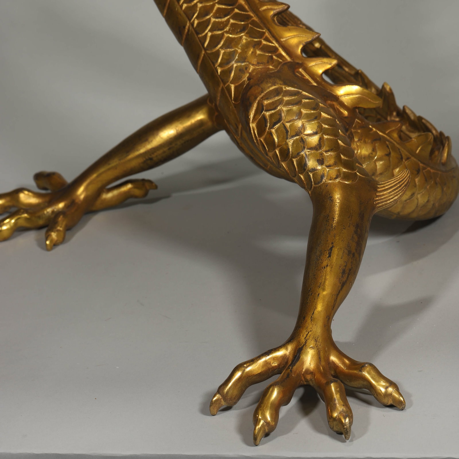 A GILT-BRONZE DRAGON. - 6