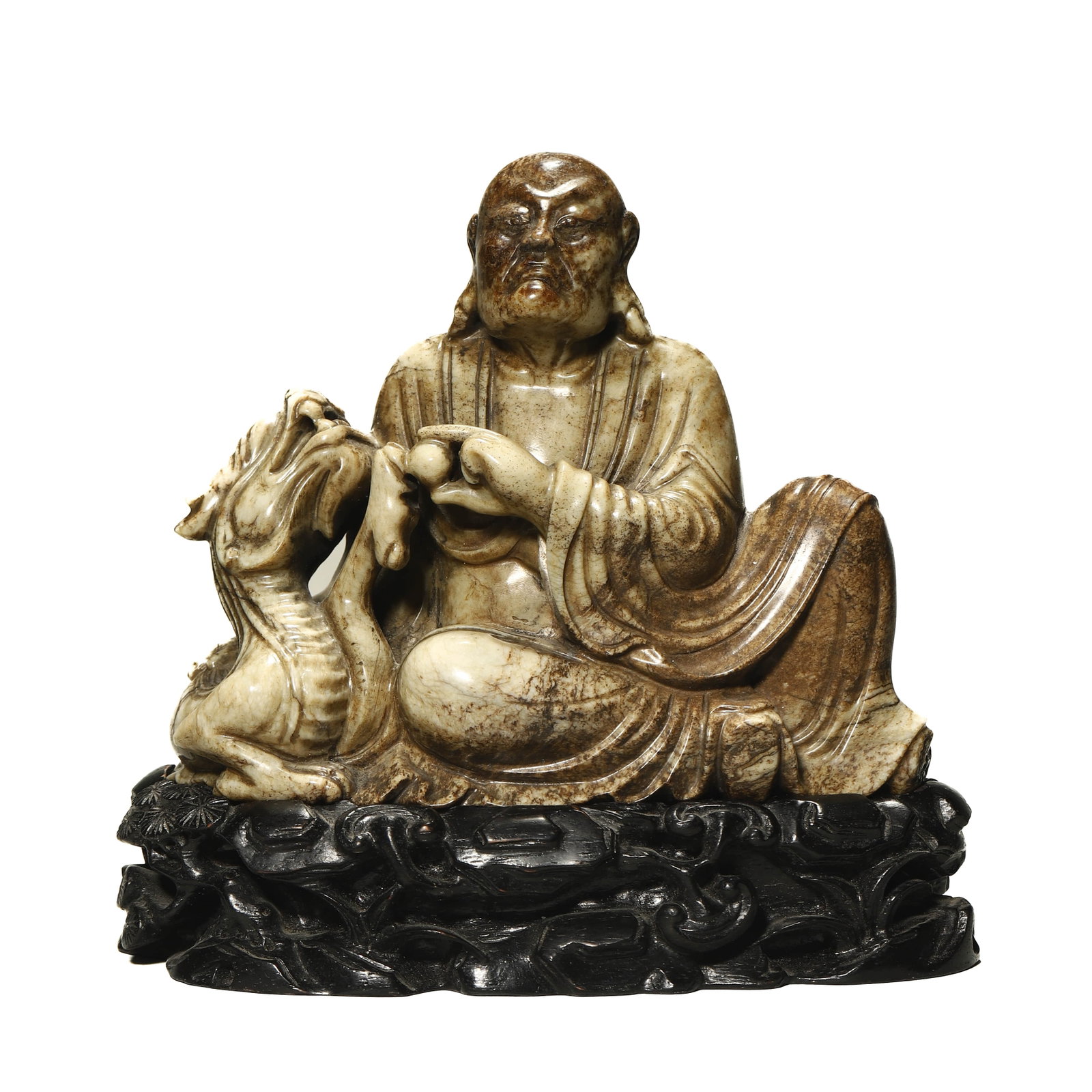 A JADE ‘SUBDUING DRAGON’ LUOHAN (1 of 7)