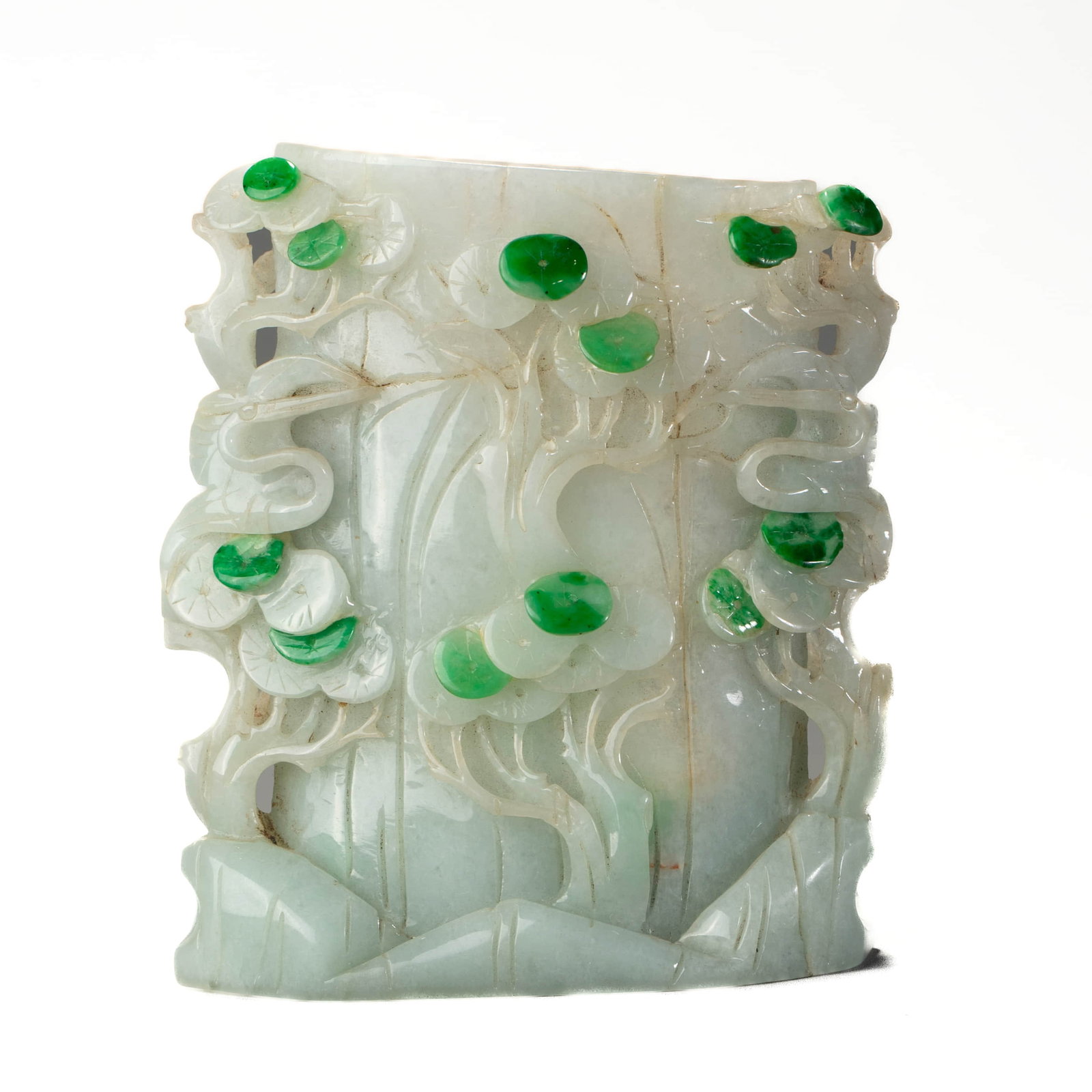 A JADEITE FLOWER VASE - 2