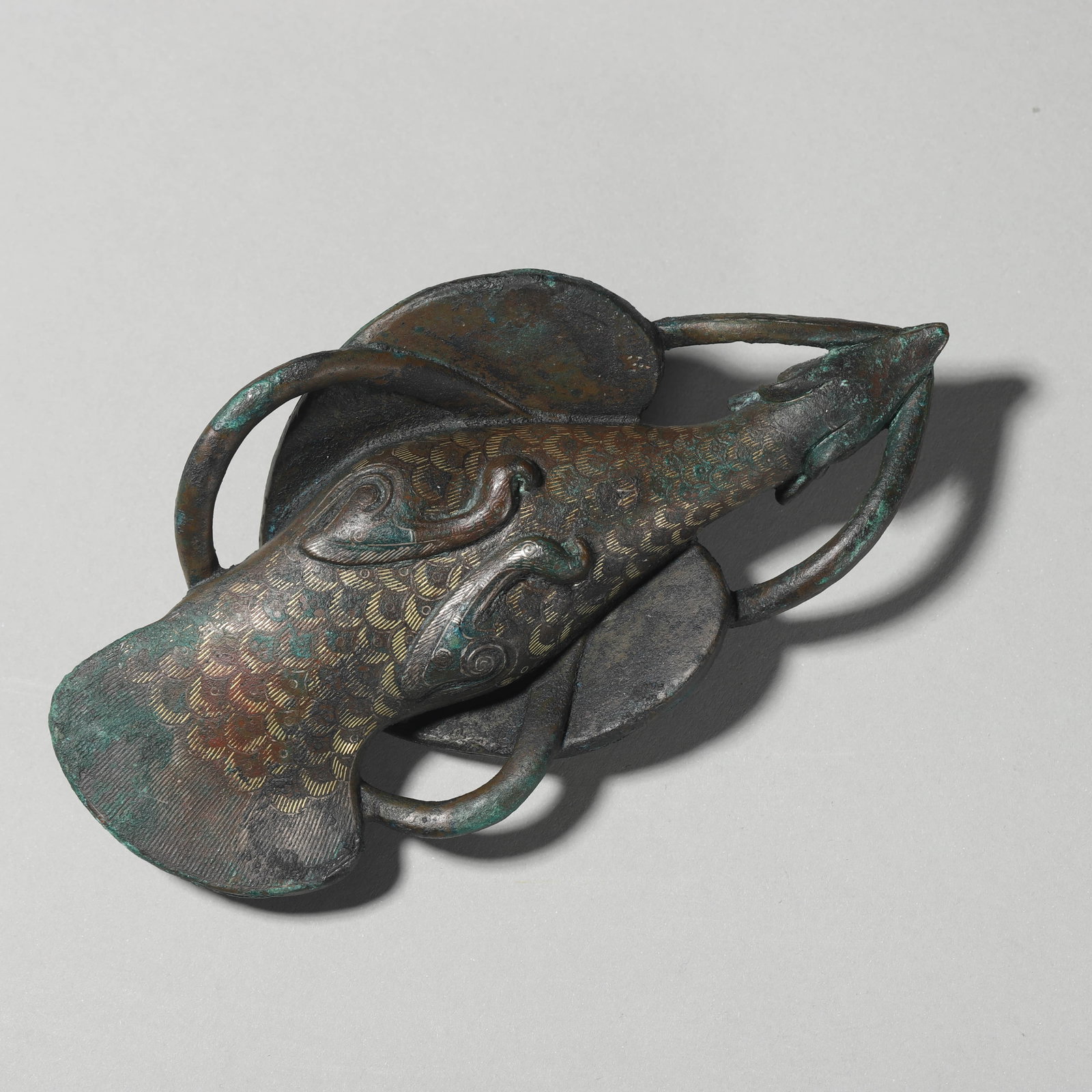 A PARCEL-GILT BRONZE GOOSE. - 5