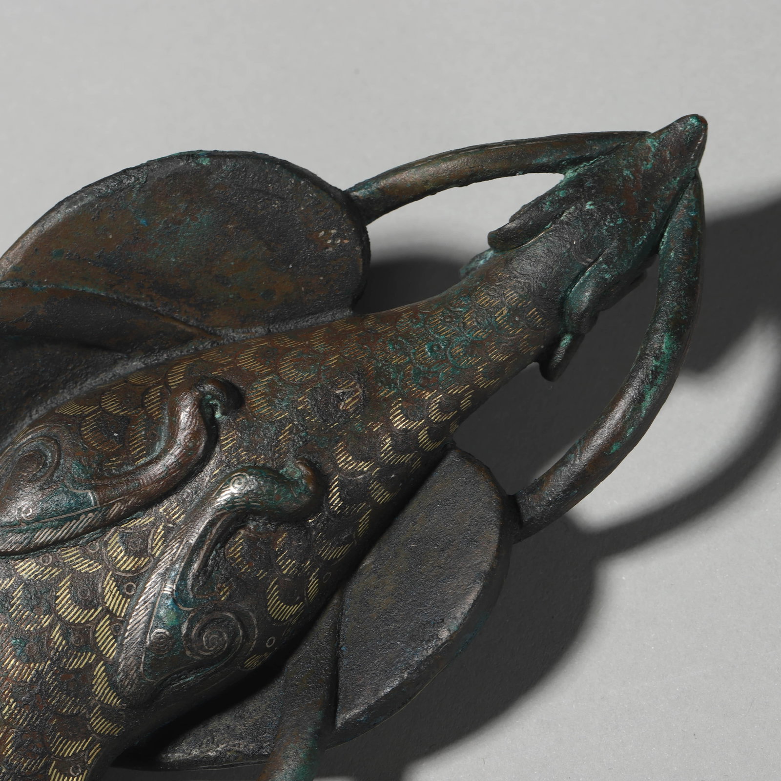 A PARCEL-GILT BRONZE GOOSE. - 6
