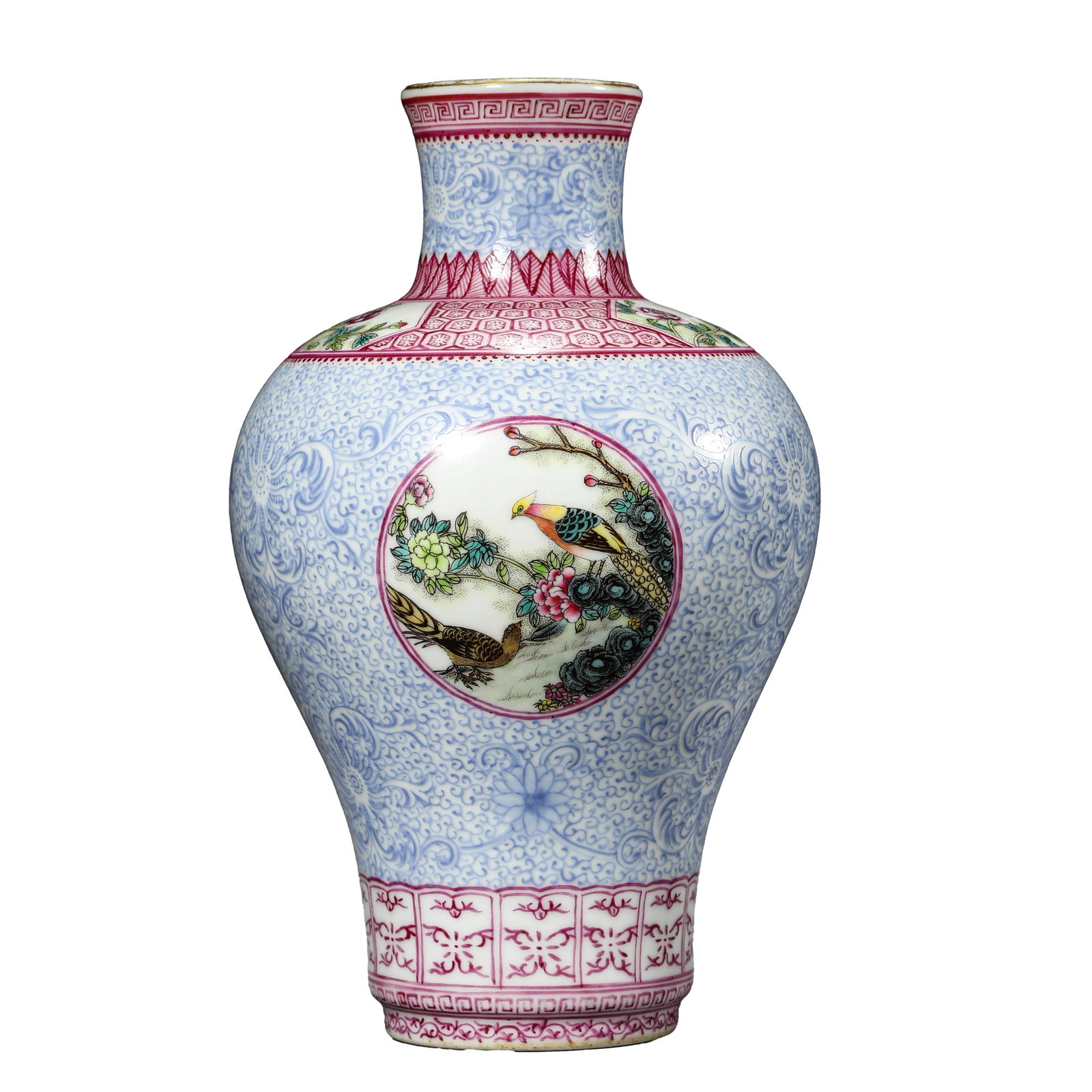 QIANLONG MARK, A FAMILLE-ROSE BOTTLE WITH LANDSCAPE PANELS (1 of 7)