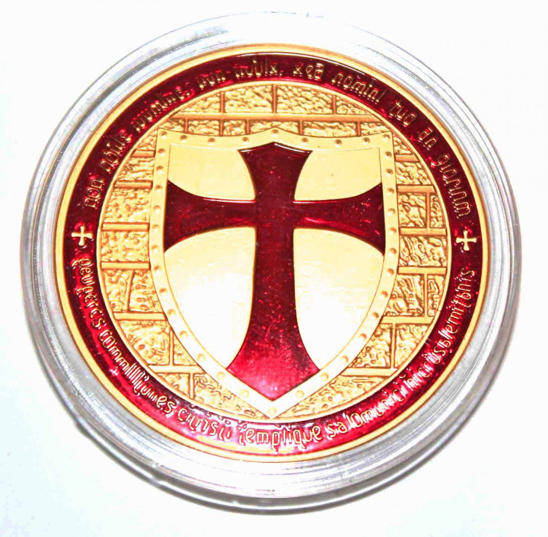 100 Mills 24k Gold Knights Templar Clad Coin Mint: 100 Mills 24k Gold Knights Templar Clad Coin Mint