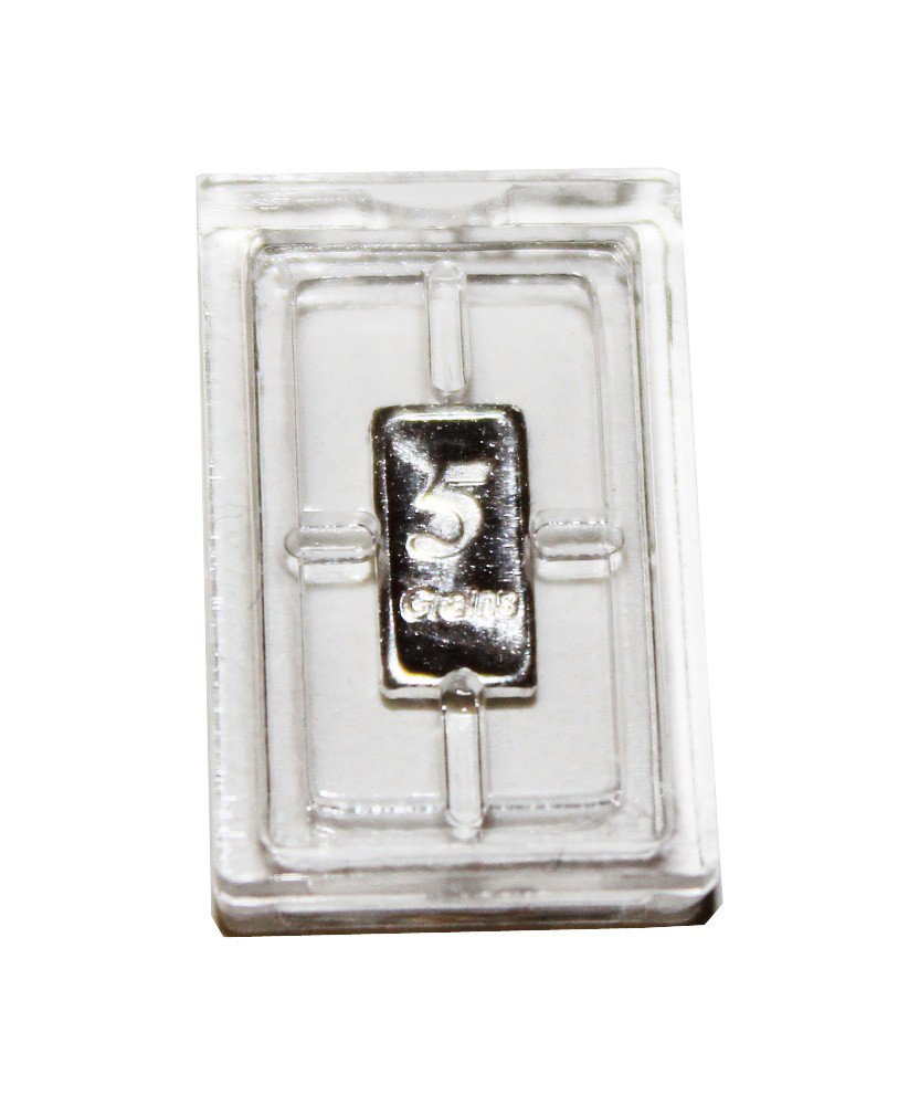 5 grain .999 Silver Bar with Case: 5 grain .999 Silver Bar with Case