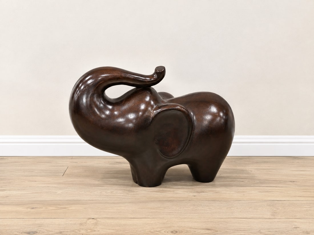 Vintage Style Large Brown Elephant Figure (1 of 3)