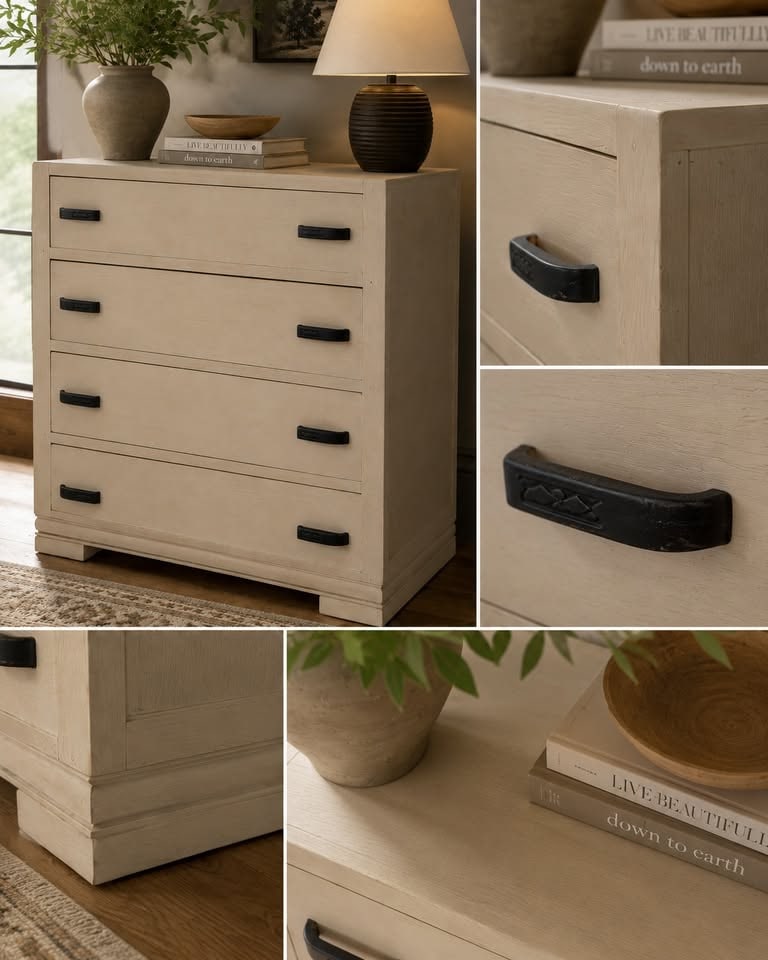 Contemporary Four-Drawer Painted Wood Chest of Drawers (1 of 3)
