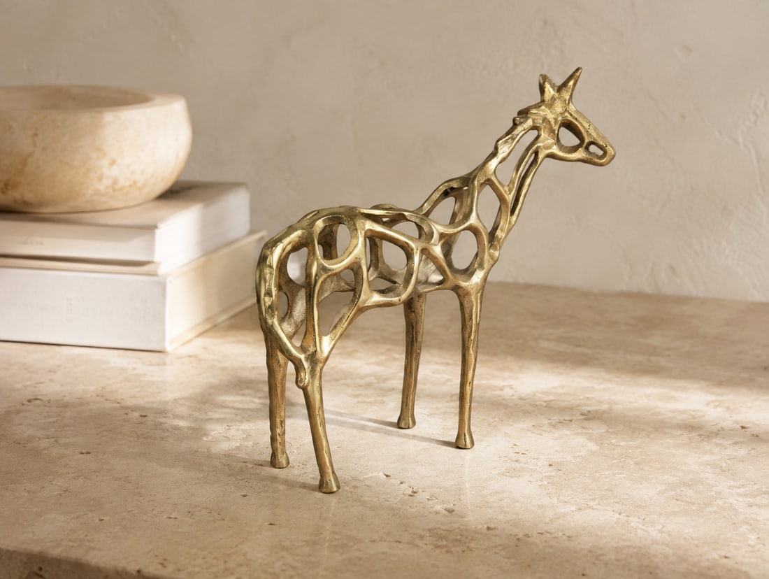 Mid-Century Modern Brass Horse Sculpture with Openwork Design - 2