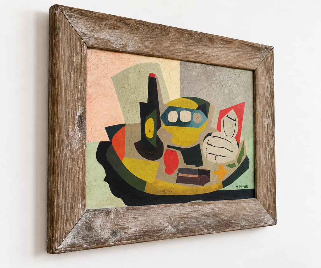 Mid-Century Abstract Still Life Painting, Signed M. Payne - 4