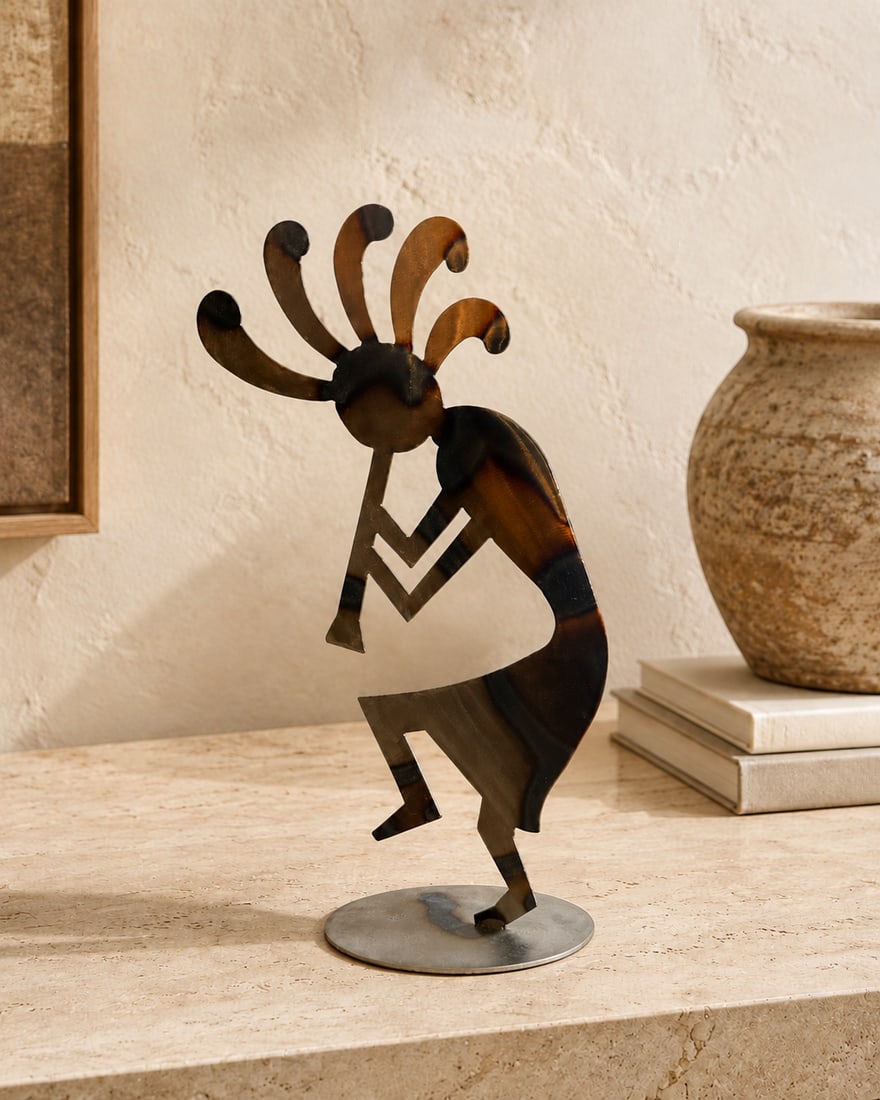 John & Carol Guest Southwestern Metal Kokopelli Sculpture - 2