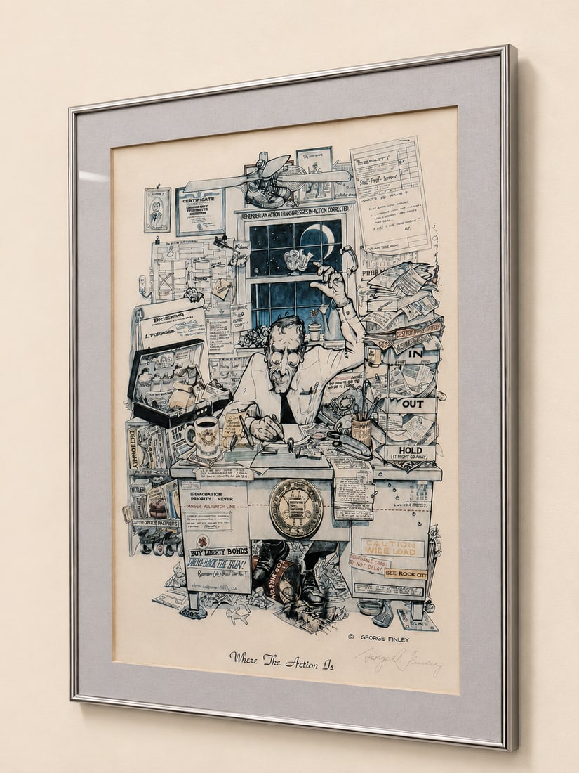 George Finley "Where The Action Is" Framed Illustration - 3