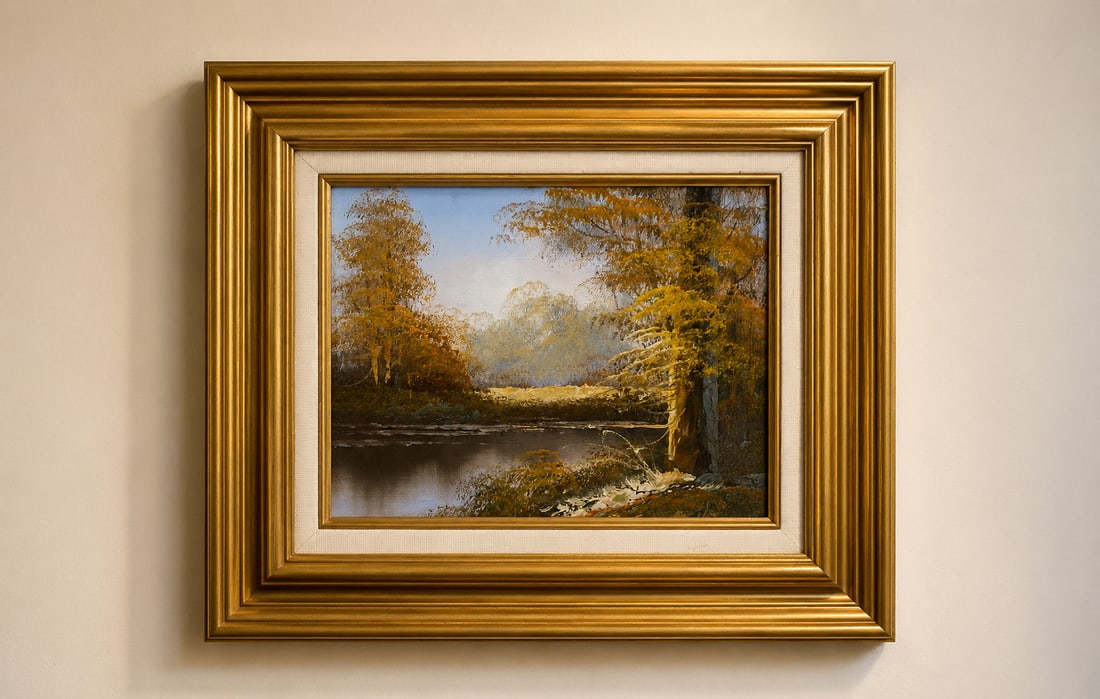 Framed Autumnal Landscape Oil Painting - 2
