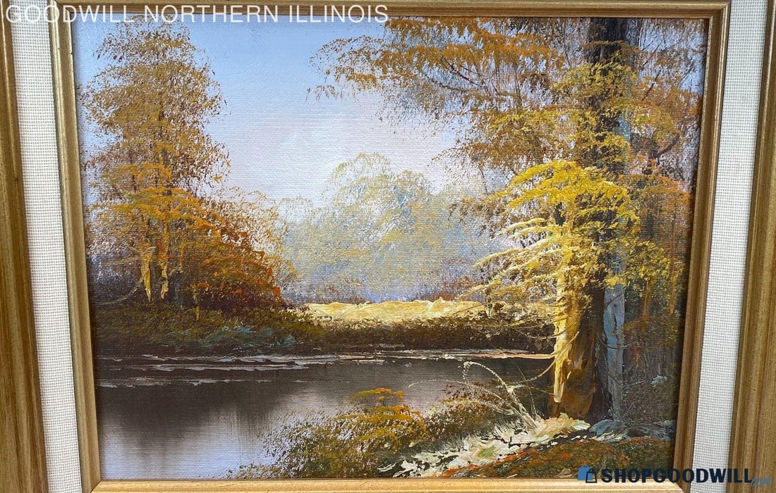 Framed Autumnal Landscape Oil Painting - 3
