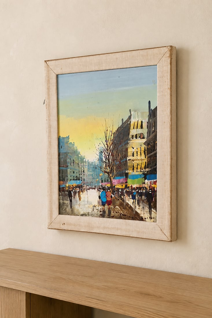 Christopher Fars (Italian, b. 1941) Mid-Century Parisian Street Scene Oil Painting - 3
