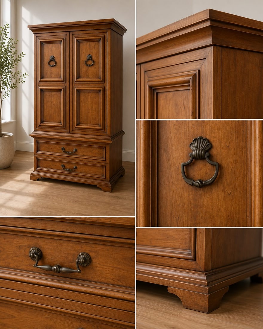 Century Furniture of Distinction Traditional Wood Armoire with Drawers - 4