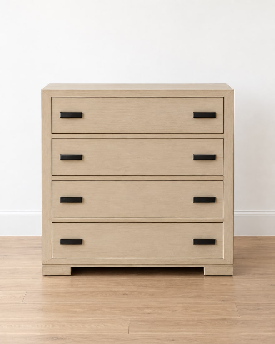 Contemporary Faux Bois Four-Drawer Dresser - 2