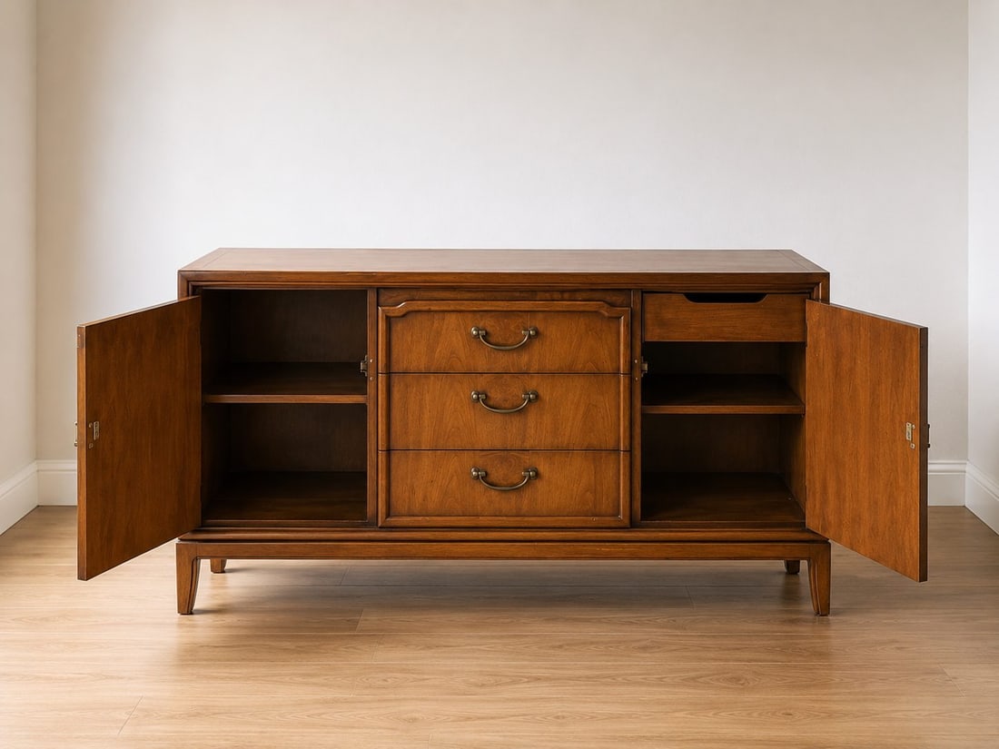 Mid-Century Modern Drexel Heritage Campaign Style Sideboard Credenza - 2